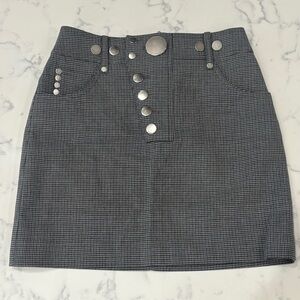 Alexander Wang Gray Mini Skirt with Silver Buttons